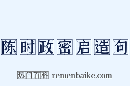 陈时政密启造句是什么意思的图片